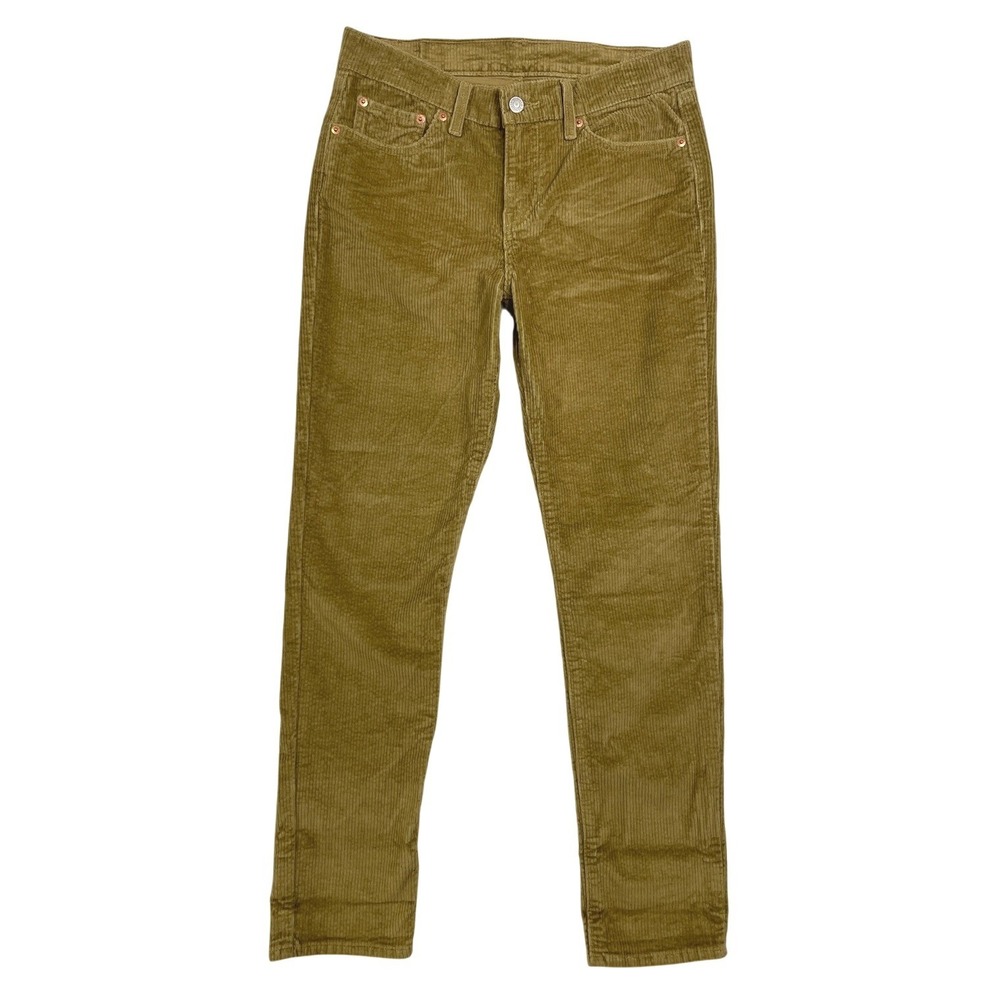 Levis 511 Corduroy Pants Womens W28 L30 Mustard Tan Slim‎ Straight 5 Pocket